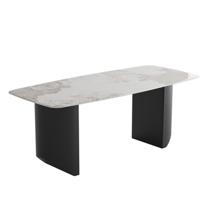 Modern Steel Dinette Set 1/2/7 Pieces Rectangle White Sintered Stone Top Dining Table Set Clearhalo 'Dining Room Sets' 'Dining Tables & Seating' 'dining_room_set' 'furn' 'furn_dining_room_set' 'Furniture' 'furniture_dining_room_set' 'Kitchen & Dining Furniture' 1200x1200_11b677cd-99ab-4145-972e-64c9e9977116