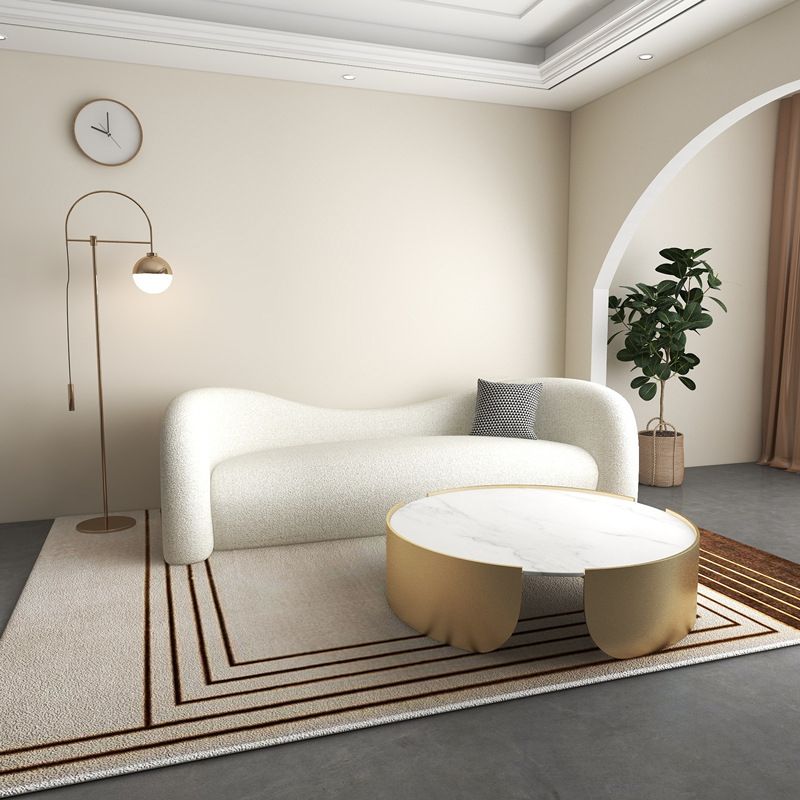 Sofá estándar de la tela de tela de tela de camello contemporánea