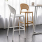 Backrest Armless Counter Stool Industrial Plastic Bar Stool with 4 Legs