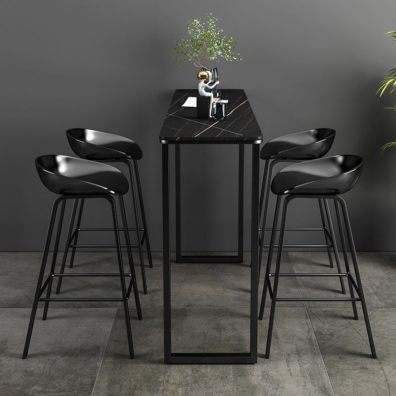 Table de pub à comptoir en pierre intérieure Rectangle Table à manger du bar industriel