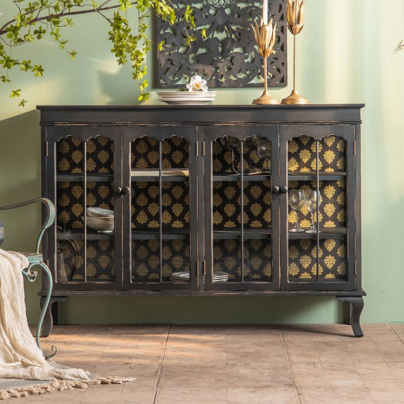 Tradizionale armadio in legno massiccio armadio a buffet con porte per soggiorno