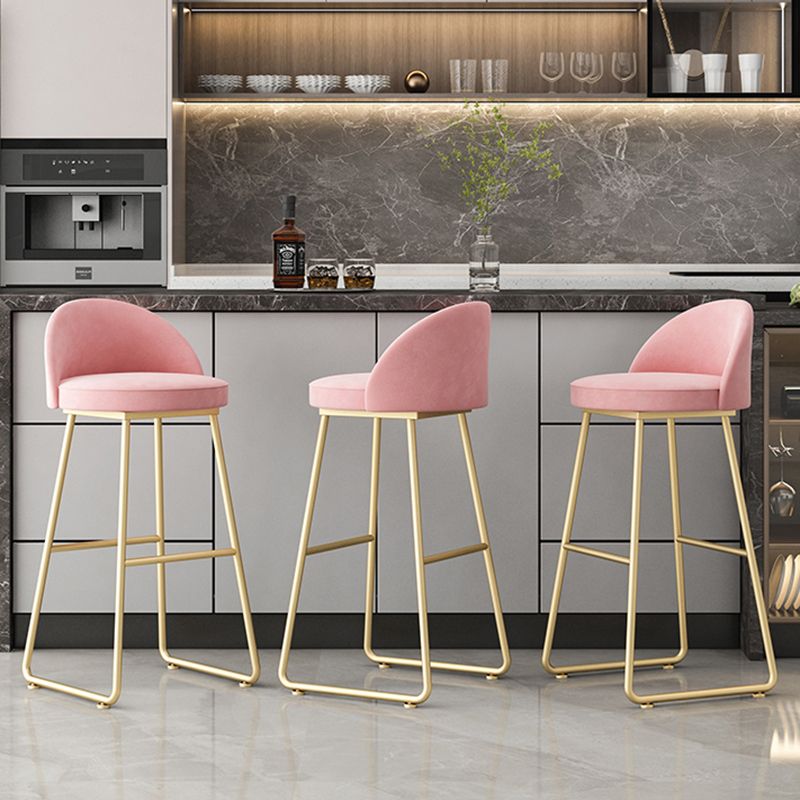 Glam Dessert Shop Footrest Stool Matte Finish Velvet Bar Stool Clearhalo 'Bar Furniture' 'Bar Stools' 'bar_stools' 'furn' 'furn_bar_stools' 'Furniture' 'furniture_bar_stools' 'Kitchen & Dining Furniture' 1200x1200_11b945ca-f20b-4d89-bdd0-01d0dc25502f