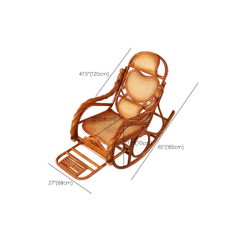 Chaise à bascule traditionnelle rattan couleur solide intégrée accoudoir intérieur chaise à bascule intérieure