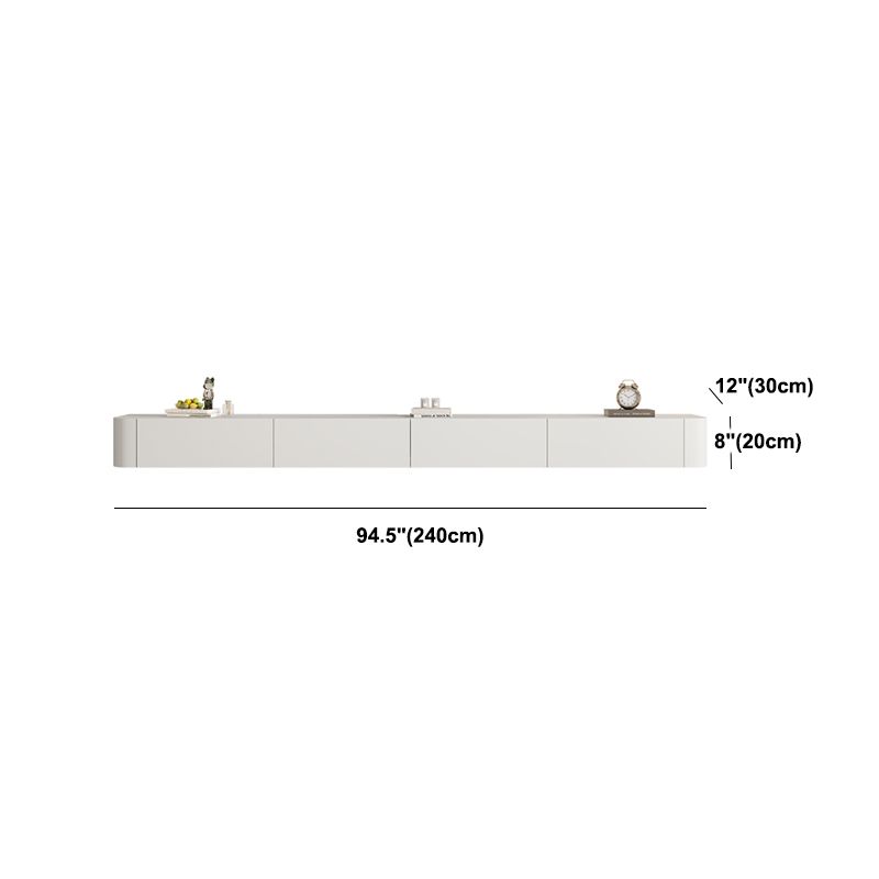 コンテンポラリーテレビスタンドの壁に取り付けられたテレビメディアコンソールとキャビネット