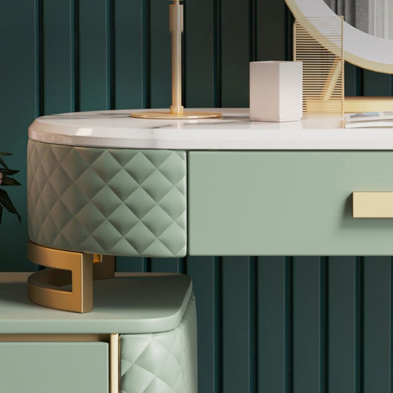 3つのストレージ引き出しバニティセット豪華な鏡のメイクアップの虚栄心