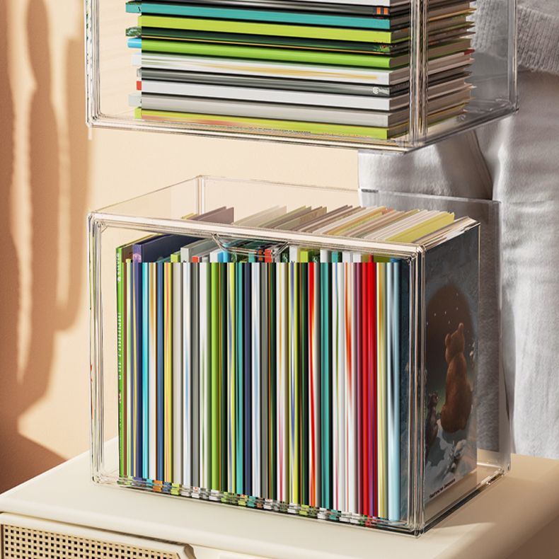 Modern Style Bookshelf Stackable Plastic Bookcase for Home Office