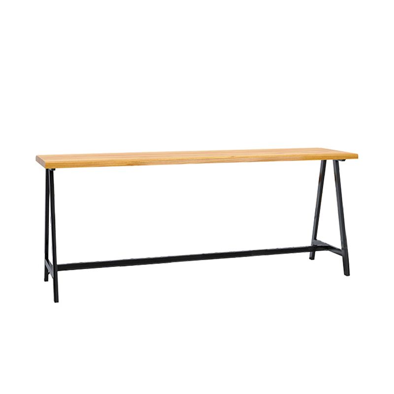 Pine Wood Bar Dining Table Rectangle Industrial Bar Table with Black Trestle Base Clearhalo 'Bar Furniture' 'Bar Tables' 'bar_tables' 'furn' 'furn_bar_tables' 'Furniture' 'furniture_bar_tables' 'Kitchen & Dining Furniture' 1200x1200_11bea3bd-e400-4cd0-8b41-b3a2a8fcdf4c