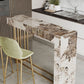 1/3 Pieces Glam Rectangle Sintered Stone Counter Table with High Stools
