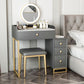 Glam Slate Top Vanity Table with 4 Drawer Dressing Table in Grey Clearhalo 'Bedroom Furniture' 'furn' 'furn_makeup_vanities' 'Furniture' 'Makeup Vanities' 'makeup_vanities' 1200x1200_11bf4b0d-36ef-40d8-89bb-e32db740c32f