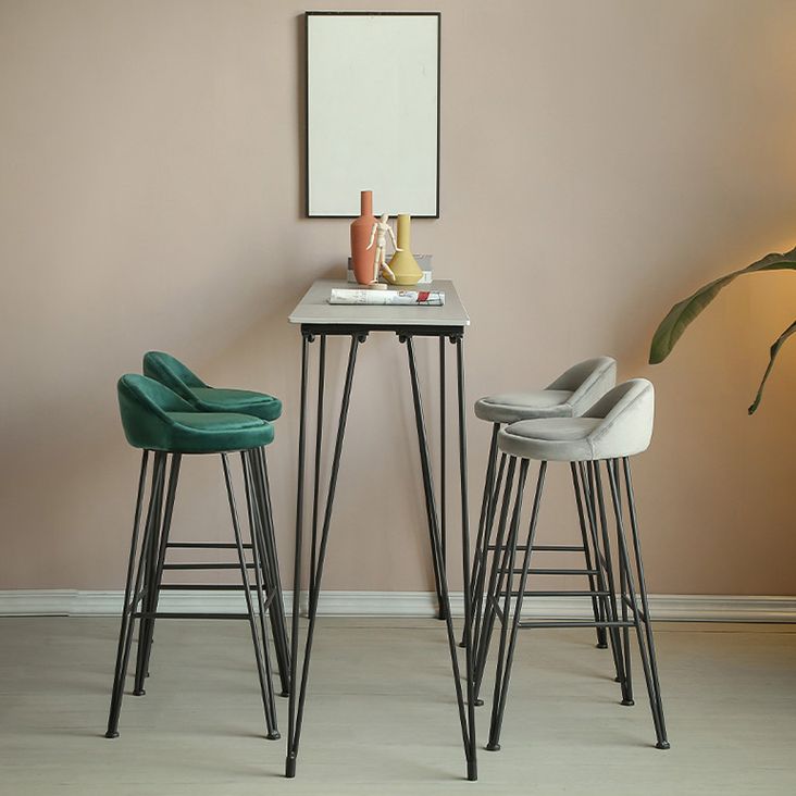 Industrial Black Iron Bar Table Faux Marble Rectangle Top 41.3"H Bistro Table with 4 Legs Clearhalo 'Bar Furniture' 'Bar Tables' 'bar_tables' 'furn' 'furn_bar_tables' 'Furniture' 'furniture_bar_tables' 'Kitchen & Dining Furniture' 1200x1200_11bff24f-600d-4813-ad27-6498af0255b6