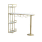 Glam Iron Bar Table Faux Marble White Top 41.3"H Bistro Table with Wine Rack Clearhalo 'Bar Furniture' 'Bar Tables' 'bar_tables' 'furn' 'furn_bar_tables' 'Furniture' 'furniture_bar_tables' 'Kitchen & Dining Furniture' 1200x1200_11c09106-b7d0-44df-927a-a0348c0f0528