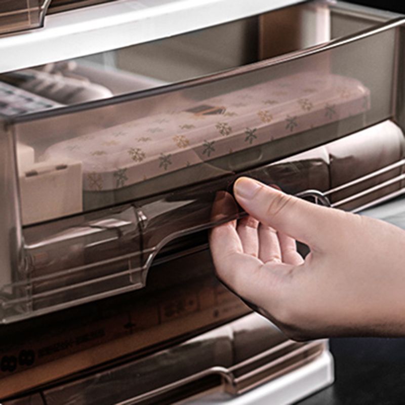 Mobile trasparente mobile verticale cassetti di plastica moderna