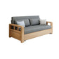Square Arm Sofa Bed with Wood Frame Gray/Brown Slipcovered Sofa
