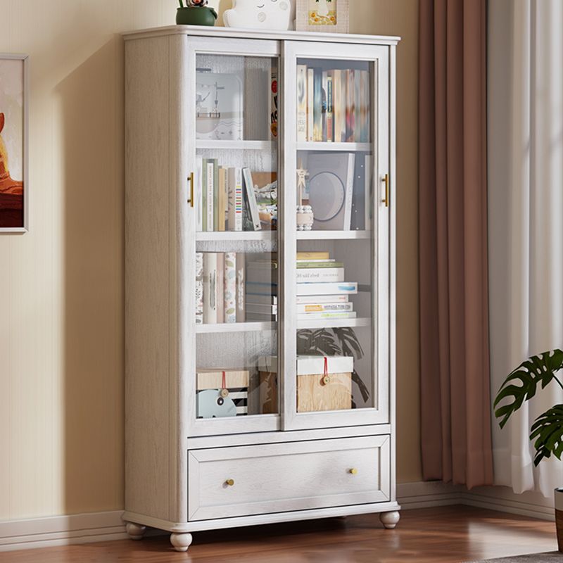 Libreria verticale in legno massiccio contemporaneo chiuso.