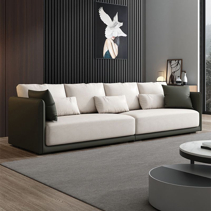 Faux Leather Sofa Sofa 37.40" D x 31.49" H Square Arm Sofa for Living Room Clearhalo 'furn' 'furn_sofas' 'Furniture' 'Living Room Furniture' 'Sofa' 'sofas' 1200x1200_11c0fdcb-360d-40dc-9103-36134ab71a4d