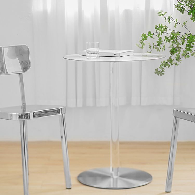 Metal Industrial Dining Table Stainless Steel Top Dining Table with Pedestal Base Clearhalo ' dining_table' 'Dining Tables & Seating' 'Dining Tables' 'furn' 'furn_dining_table' 'Furniture' 'furniture_dining_table' 'Kitchen & Dining Furniture' 'kitchen&dining_furn' 'kitchen' 'kitchen_dining_table' 1200x1200_11c130e8-178c-4d90-b6b2-445b73c9a424