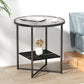 Modern Round Glass Top End Table Cross Legs Sofa Side Table with Shelf Clearhalo 'Coffee & Accent Tables' 'End & Side Tables' 'end_side_tables' 'furn' 'furn_end_side_tables' 'Furniture' 'Living Room Furniture' 1200x1200_11c190b9-20d6-40f5-b7b2-5789db9bb43c