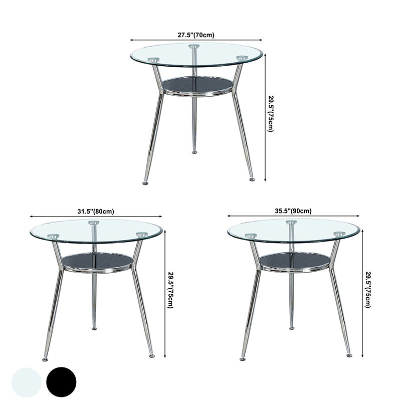 Tripod Base Dining Table Simple Glass-top Dining Table for Kitchen Home Clearhalo ' dining_table' 'Dining Tables & Seating' 'Dining Tables' 'furn' 'furn_dining_table' 'Furniture' 'furniture_dining_table' 'Kitchen & Dining Furniture' 'kitchen&dining_furn' 'kitchen' 'kitchen_dining_table' 1200x1200_11c51e6c-0447-4acc-8485-617c57104262