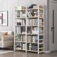 Modern Wood Shelf 11.8-inch Wide Open Etagere Bookcase in Matte Finish