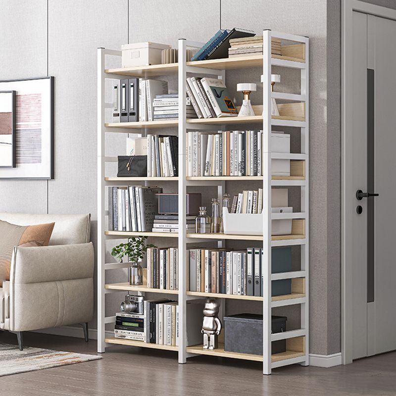 Modern Wood Shelf 11.8-inch Wide Open Etagere Bookcase in Matte Finish