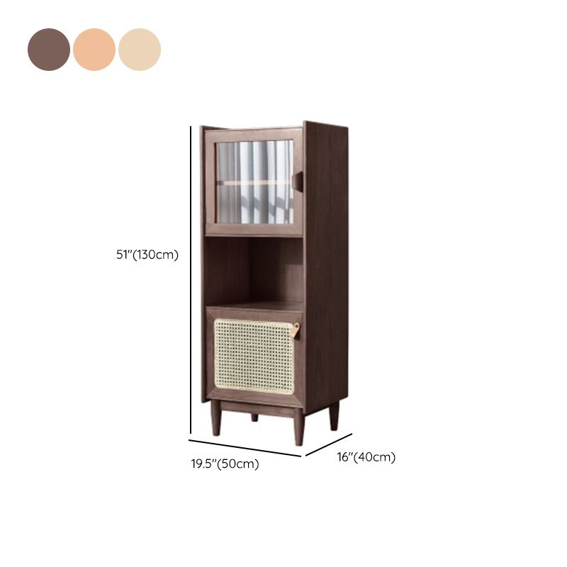 51.2" Tall Solid Wood Storage Cabinet with Glass Paned 2 - Door Rattan Accent Chest Clearhalo 'Cabinets & Chests' 'cabinets_chests' 'furn' 'furn_cabinets_chests' 'Furniture' 'Living Room Furniture' 1200x1200_11c6b364-c50c-42df-854a-5ad3becfc03f