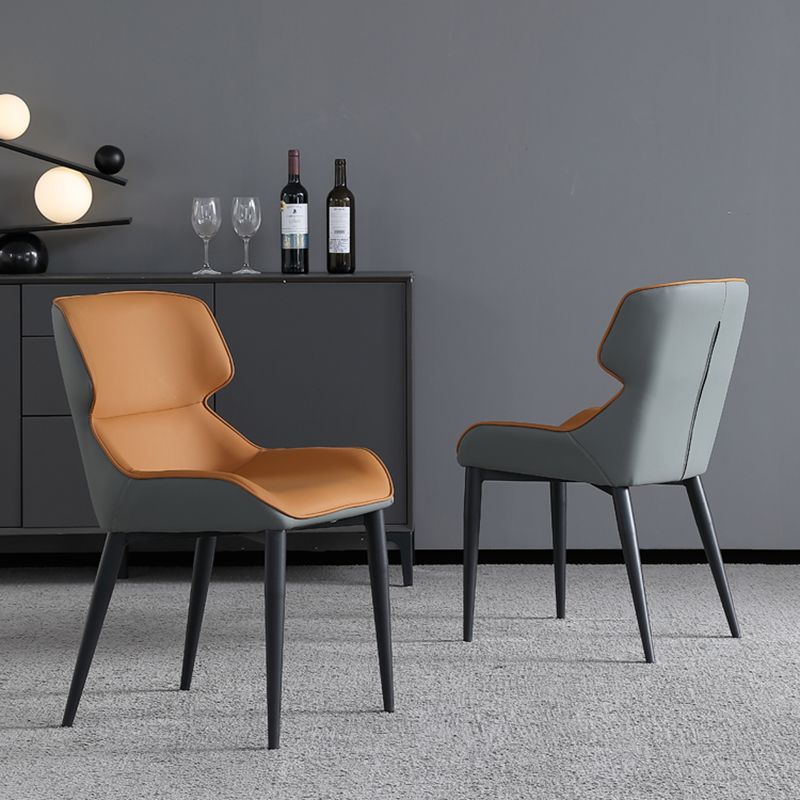 Chaises de salle à manger contemporaines chaises de salle à manger sans bras en cuir pour la maison