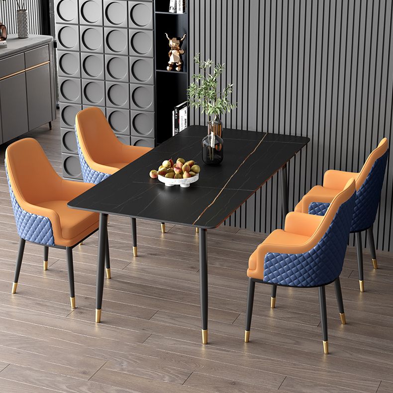 Nordic 1/2/5/7 Pieces Dining Set Sintered Stone Dining Table with Leather Chairs Clearhalo 'Dining Room Sets' 'Dining Tables & Seating' 'dining_room_set' 'furn' 'furn_dining_room_set' 'Furniture' 'furniture_dining_room_set' 'Kitchen & Dining Furniture' 'kitchen&dining_furn' 'kitchen' 1200x1200_11c84ce1-e273-48ca-bc54-d2bc9f323605