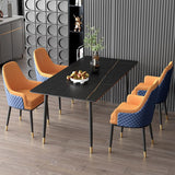 Nordic 1/2/5/7 Pieces Dining Set Sintered Stone Dining Table with Leather Chairs Clearhalo 'Dining Room Sets' 'Dining Tables & Seating' 'dining_room_set' 'furn' 'furn_dining_room_set' 'Furniture' 'furniture_dining_room_set' 'Kitchen & Dining Furniture' 'kitchen&dining_furn' 'kitchen' 1200x1200_11c84ce1-e273-48ca-bc54-d2bc9f323605