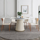 Glam Round Dinette Set 1/4/5/7 Pieces Dining Table Set with White Sintered Stone Top Clearhalo 'Dining Room Sets' 'Dining Tables & Seating' 'dining_room_set' 'furn' 'furn_dining_room_set' 'Furniture' 'furniture_dining_room_set' 'Kitchen & Dining Furniture' 1200x1200_11c8b4f2-2454-454b-86f3-39ed297960bf