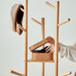 Moderne stijl Hall Tree Rubber Wood Entryway Coat Rack met 2 planken