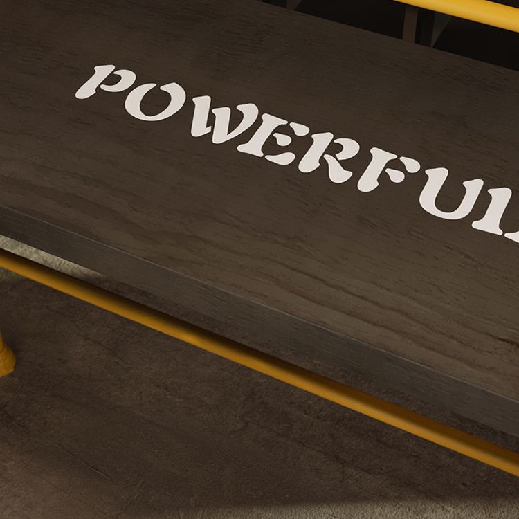 Industrial Wood Pub Table with Rectangle Table Top Yellow Trestle Table - 42" H Clearhalo 'Bar Furniture' 'Bar Tables' 'bar_tables' 'furn' 'furn_bar_tables' 'Furniture' 'furniture_bar_tables' 'Kitchen & Dining Furniture' 1200x1200_11ca9dc5-a985-4614-96bc-540fcd96215f