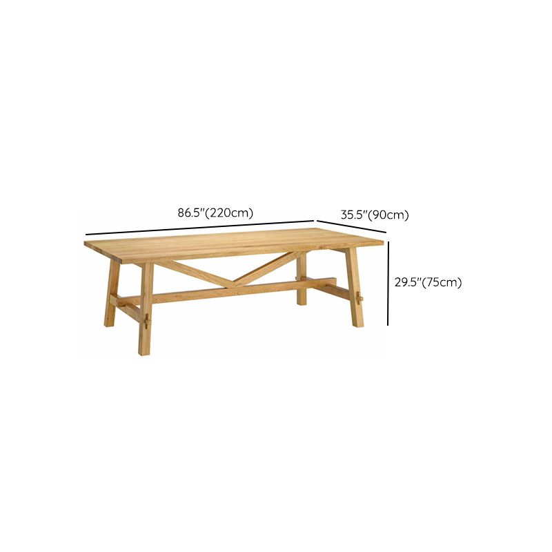 Mesa de comedor rectangular con caballete, mesa de madera moderna para comedor y cocina