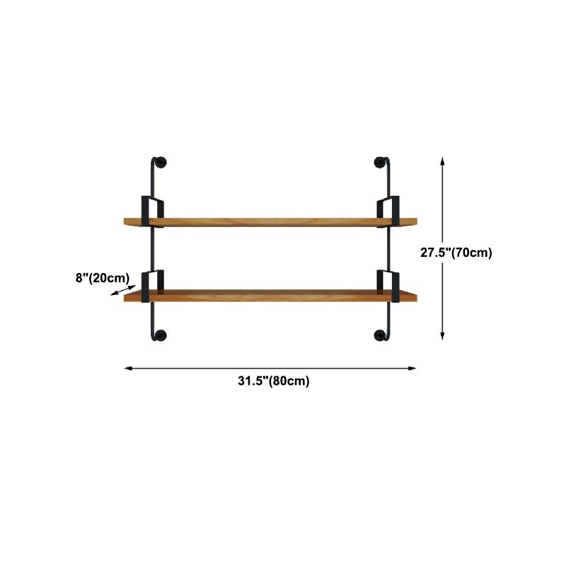 7.87 "W estantería de estilo industrial montado en la pared para la sala de estudio del hogar