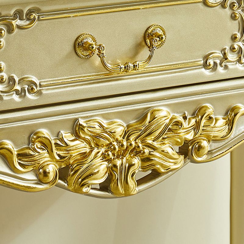 Victorian 19.68 "tavolo da trucco largo in legno massiccio di trucco con cassetti con cassetti