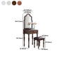 Juego de taburetes de tocador de tocador de madera tradicional, 23.62 "de ancho