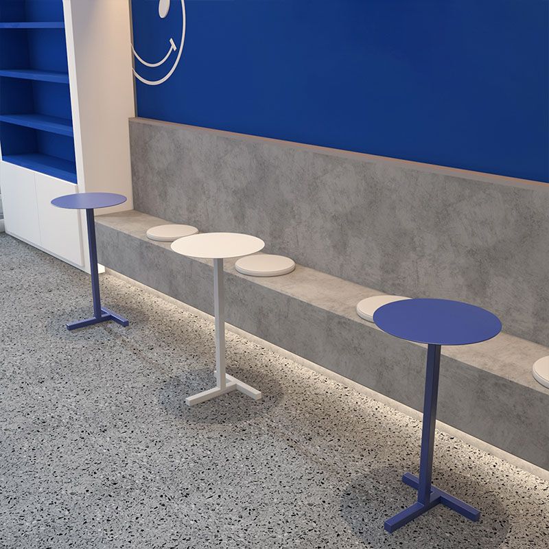 Round Abstract Base Design Metal Side Table Medieval Modern Style