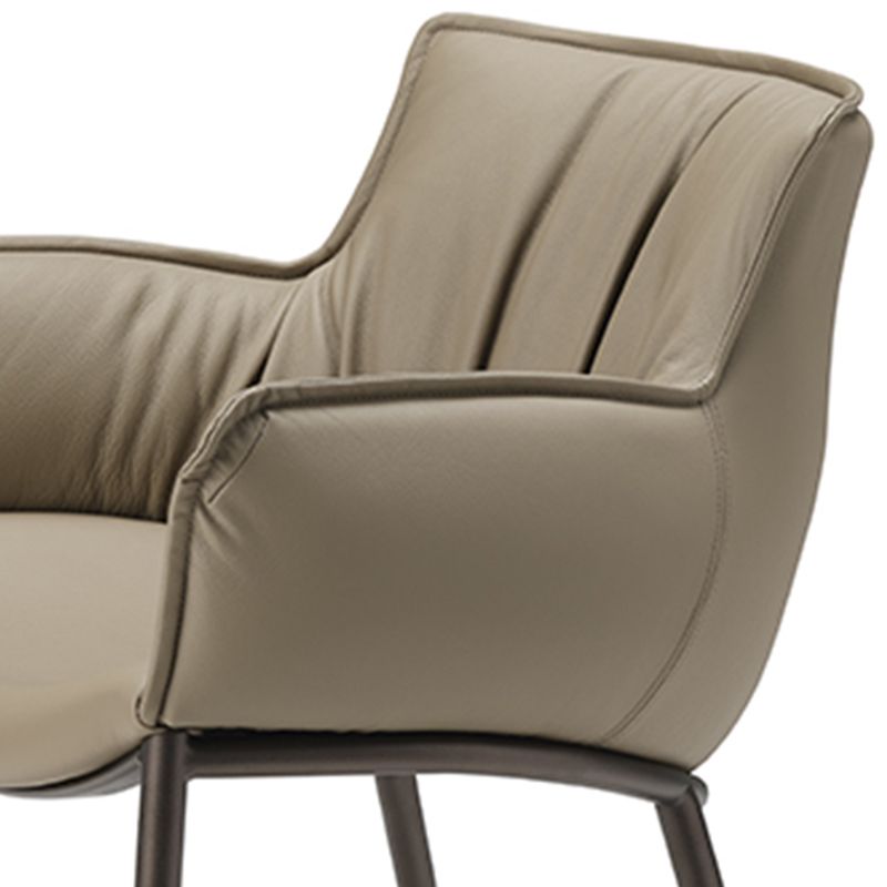 Industrial Arm Chair Metal Solid Back Dining Room Chair for Kitchen