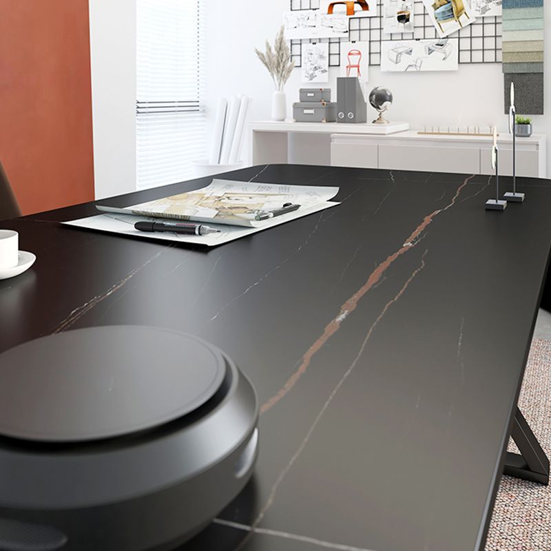 Bureau d'écriture en pierre industrielle bureau de bureau rectangulaire pour la maison