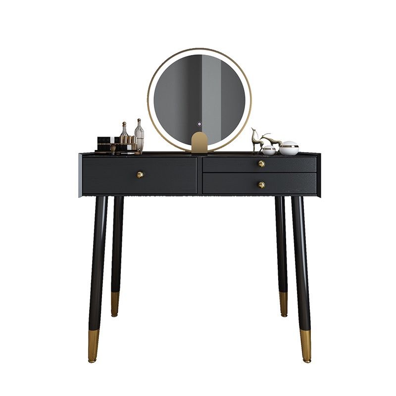 Scandinavian Lighted Mirror Makeup Vanity Desk in Wood Vanity Dressing Table Set Clearhalo 'Bedroom Furniture' 'furn' 'furn_makeup_vanities' 'Furniture' 'Makeup Vanities' 'makeup_vanities' 1200x1200_11d384bb-7f2d-4633-afde-bf9d78fbb8ec