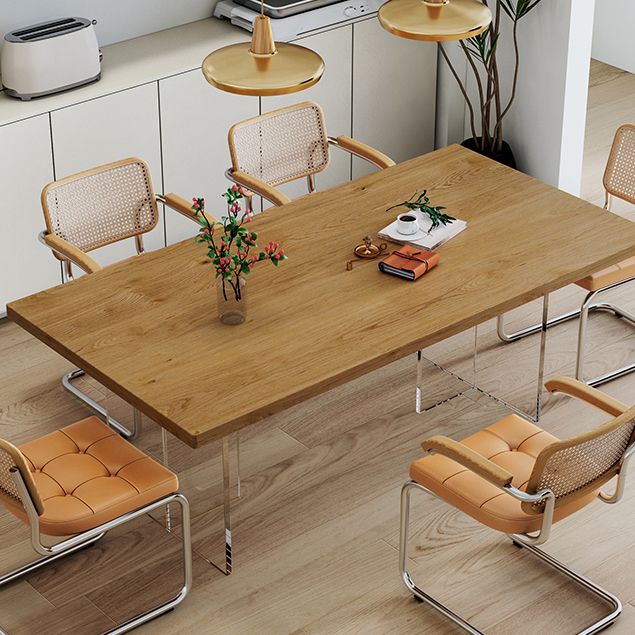 Moderne stijl eettafel rechthoekige tafel met acrylbasis voor thuis