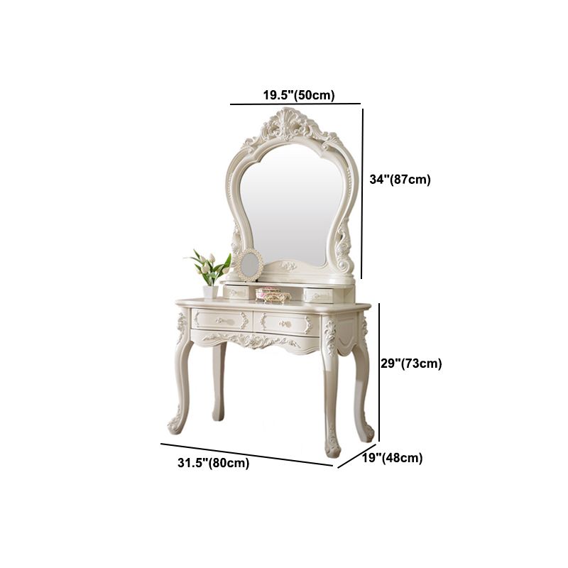 White Vanity Dressing Table Set Victorian Mirrored Wood Vanity Clearhalo 'Bedroom Furniture' 'furn' 'furn_makeup_vanities' 'Furniture' 'Makeup Vanities' 'makeup_vanities' 1200x1200_11d65a93-c312-4fe6-be6a-6d258a3c1006