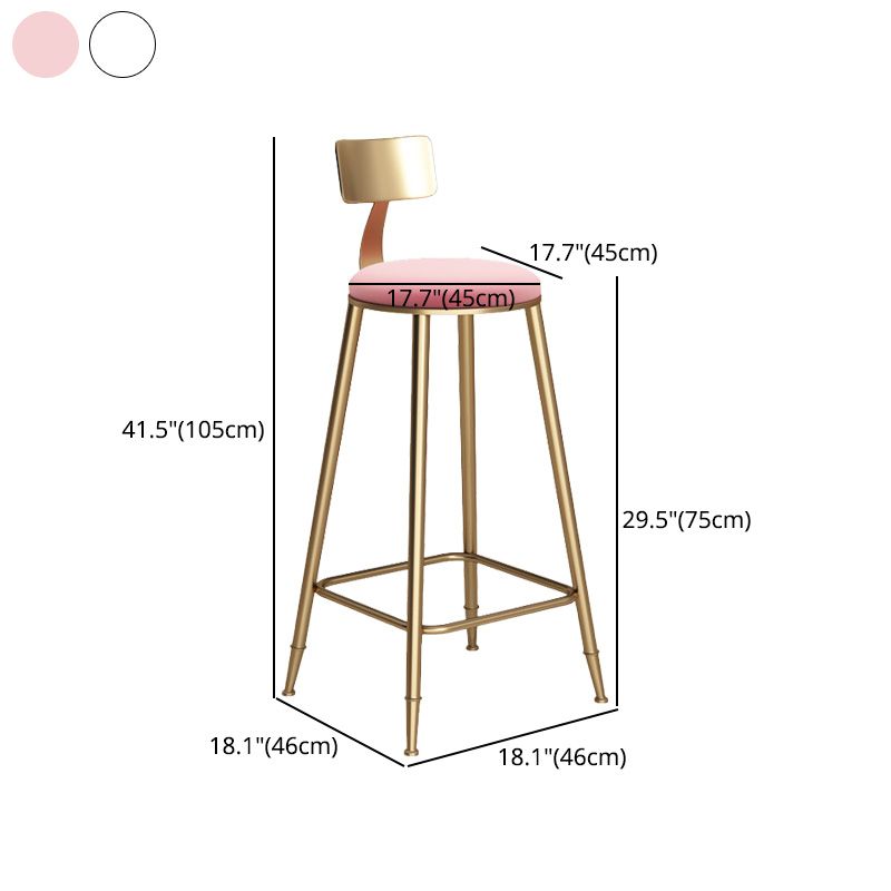 Glam Living Room Round Stool Matte Finish PU Leather Barstool Clearhalo 'Bar Furniture' 'Bar Stools' 'bar_stools' 'furn' 'furn_bar_stools' 'Furniture' 'furniture_bar_stools' 'Kitchen & Dining Furniture' 1200x1200_11d69de5-c10b-4713-812f-57064388e3cb