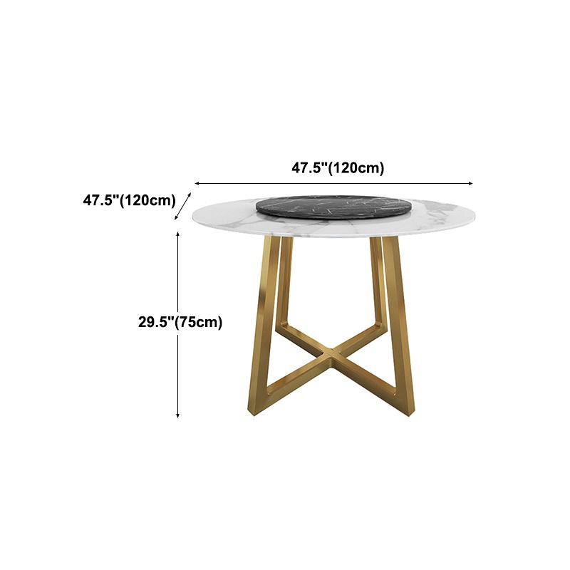 Modern Sintered Stone Dining Table Round Dinner Room Table for Dining Room Clearhalo 'Dining Tables & Seating' 'Dining Tables' 'dining_table' 'furn' 'furn_dining_table' 'Furniture' 'furniture_dining_table' 'Kitchen & Dining Furniture' 'kitchen' 'kitchen_dining_table' 1200x1200_11d742b4-8343-4a5c-b379-0705e6d434cc