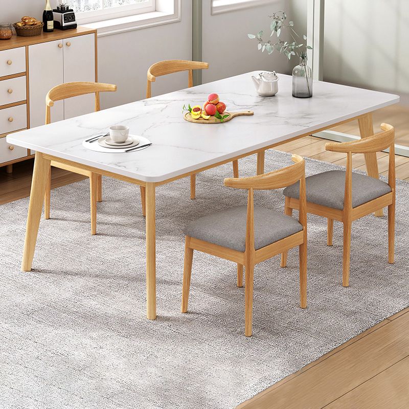 Contemporary MDF Rectangle Shape Dining Set Kitchen Standard Dining Set with 4 Legs Table Clearhalo 'Dining Room Sets' 'Dining Tables & Seating' 'dining_room_set' 'furn' 'furn_dining_room_set' 'Furniture' 'furniture_dining_room_set' 'Kitchen & Dining Furniture' 'kitchen&dining_furn' 'kitchen' 1200x1200_11d8536f-8c99-45bd-be7c-5bade7399495