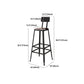 Square Bar and Counter Stool Industrial Coffee Shop Footrest Counter Stool in Black