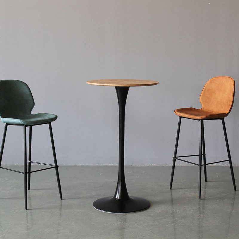 Industrial Style Bar-stool PU Leather Counter Bar Stool with Metal Legs for Kitchen Clearhalo 'Bar Furniture' 'Bar Stools' 'bar_stools' 'furn' 'furn_bar_stools' 'Furniture' 'furniture_bar_stools' 'Kitchen & Dining Furniture' 1200x1200_11d92363-6d05-44a6-80a7-79197b04d48c
