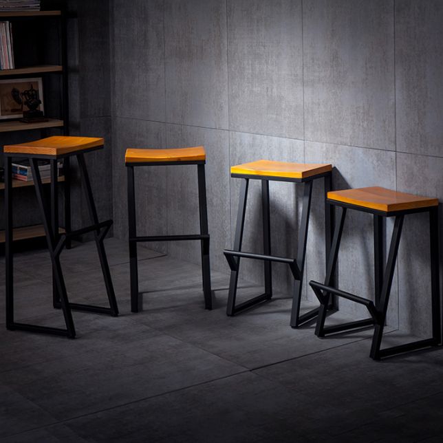 Industrial Square Counter & Bar Stool Metal Natural Counter Height Stool for Cafe Clearhalo 'Bar Furniture' 'Bar Stools' 'bar_stools' 'furn' 'furn_bar_stools' 'Furniture' 'Kitchen & Dining Furniture' 1200x1200_11db453a-e9f4-4ef3-b42c-4be812238847