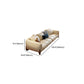 Genuine Leather Loose Back Sofa 31.5" H Beige Tuxedo Arm Sofa