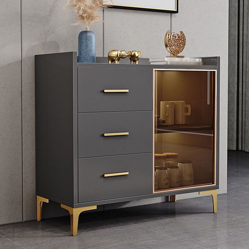 Modern Engineered Wood Sideboard Buffet 35.4"H 3-Drawer Dining Room Buffet Server Clearhalo 'buffet_sideboard' 'Buffets & Sideboards' 'furn' 'furn_buffet_sideboard' 'Furniture' 'Kitchen & Dining Furniture' 1200x1200_11ddce6f-e888-44ac-b818-721a4d09a6ad