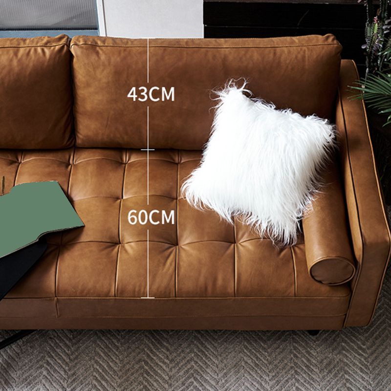 Bruin lederen bank Square arm Standaard bankstoelen